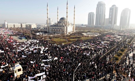Grozny, manifestazione anti-Charlie Hebdo